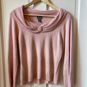 Sigrid Olsen Pink Cowl Neck Sweater